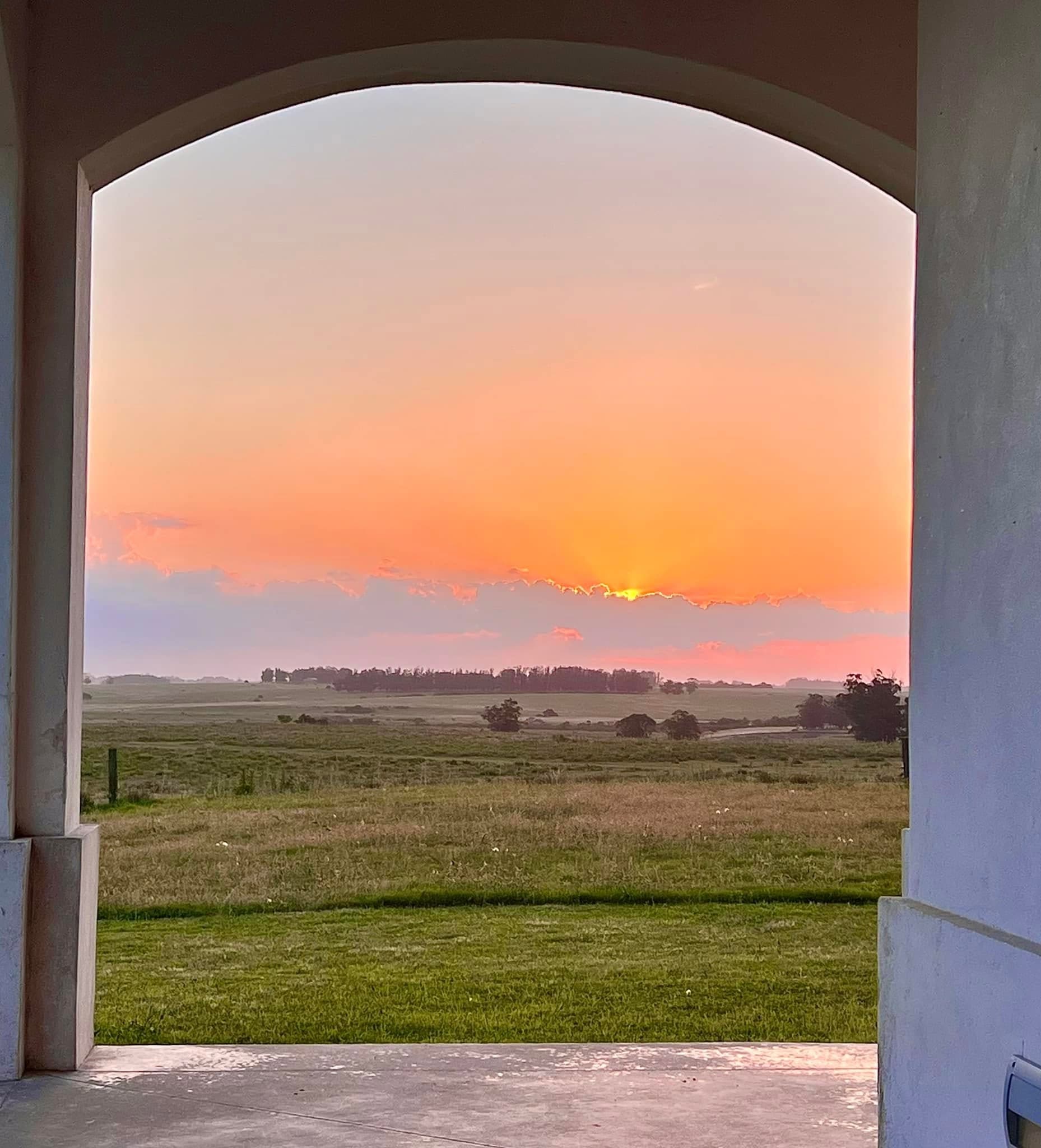 Sunset color over the Uruguay landscape.